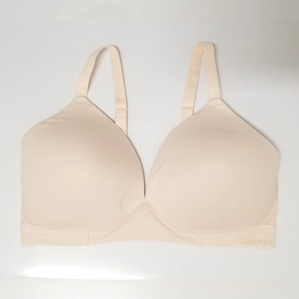 DKNY Microfiber Wireless T-shirt Bra Creamsicle Sz L